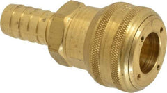 Parker - Hose Barb Industrial Pneumatic Hose Coupler - Brass, 3/4" Body Diam, 3/4" Hose ID - Benchmark Tooling