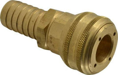 Parker - Hose Barb Industrial Pneumatic Hose Coupler - Brass, 3/4" Body Diam, 1" Hose ID - Benchmark Tooling