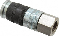 Parker - 3/8-18 Female NPTF Industrial Pneumatic Hose Coupler - Steel, 1/4" Body Diam - Benchmark Tooling