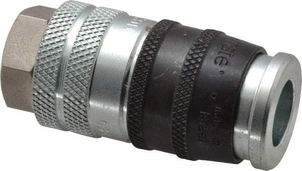 Parker - 3/8-18 Female NPTF Industrial Pneumatic Hose Coupler - Steel, 3/8" Body Diam - Benchmark Tooling