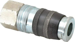 Parker - 3/4-14 Female NPTF Industrial Pneumatic Hose Coupler - Steel, 1/2" Body Diam - Benchmark Tooling