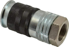 Parker - 3/4-14 Female NPTF Industrial Pneumatic Hose Coupler - Steel, 3/4" Body Diam - Benchmark Tooling