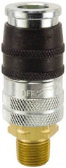 Parker - 1/4-18 Male NPT Industrial Pneumatic Hose Coupler - Steel, 1/4" Body Diam - Benchmark Tooling