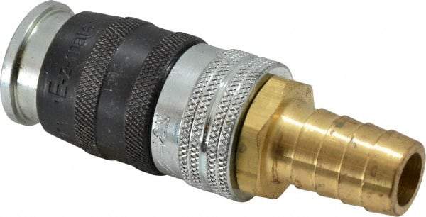 Parker - Hose Barb Industrial Pneumatic Hose Coupler - Steel, 1/2" Body Diam, 3/4" Hose ID - Benchmark Tooling