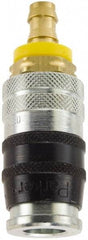 Parker - Push-Lok Hose Barb Industrial Pneumatic Hose Coupler - Steel, 1/4" Body Diam, 1/4" Hose ID - Benchmark Tooling