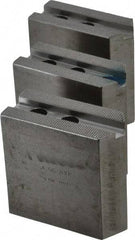 H & R Manufacturing - 1.5mm x 60° Serrated Attachment, Square Soft Lathe Chuck Jaw - 3 Jaws, Steel, 1" Btw Mount Hole Ctrs, 3-1/2" Long x 1-1/2" Wide x 3-1/2" High, 0.551" Groove, 12mm Fastener - Benchmark Tooling