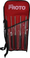 Proto - 5 Piece, 5/32 to 5/16", Pin Punch Set - Round Shank, Comes in Pouch - Benchmark Tooling