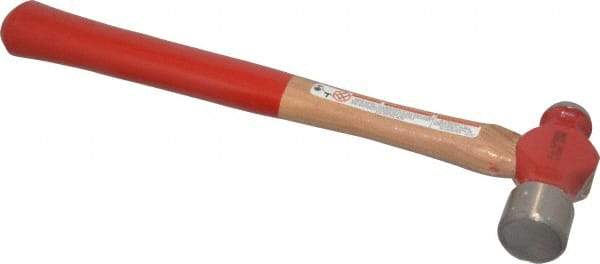 Proto - 1 Lb Head Ball Pein Hammer - Wood Handle with Red Laquer Grip, 14-1/2" OAL - Benchmark Tooling