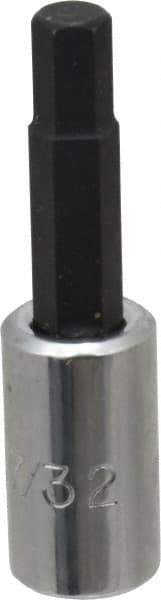 Proto - 1/4" Drive, 7/32" Hex Bit Socket - 1-7/8" OAL, 1" Bit Length - Benchmark Tooling