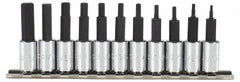 Proto - 11 Piece 1/4" Drive Inch Hex Bit Socket Set - 1/16 to 5/16" Hex - Benchmark Tooling