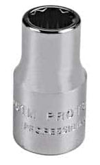 Proto - 1/4" Drive, Standard Hand Socket - 12 Points, Chrome Finish - Benchmark Tooling