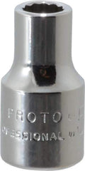 Proto - 1/4" Drive, Standard Hand Socket - 12 Points, 7/8" OAL, Chrome Finish - Benchmark Tooling