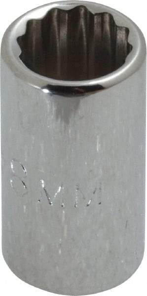 Proto - 1/4" Drive, Standard Hand Socket - 12 Points, 7/8" OAL, Chrome Finish - Benchmark Tooling