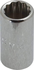 Proto - 1/4" Drive, Standard Hand Socket - 12 Points, 7/8" OAL, Chrome Finish - Benchmark Tooling