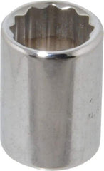 Proto - 1/4" Drive, Standard Hand Socket - 12 Points, 7/8" OAL, Chrome Finish - Benchmark Tooling