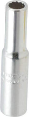 Proto - 1/4" Drive, Deep Hand Socket - 12 Points, 1-15/16" OAL, Chrome Finish - Benchmark Tooling