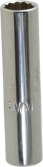 Proto - 1/4" Drive, Deep Hand Socket - 12 Points, 1-15/16" OAL, Chrome Vanadium, Chrome Finish - Benchmark Tooling