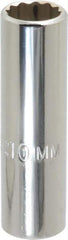 Proto - 1/4" Drive, Deep Hand Socket - 12 Points, 1-15/16" OAL, Chrome Vanadium, Chrome Finish - Benchmark Tooling