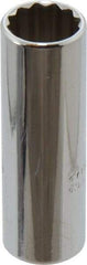 Proto - 1/4" Drive, Deep Hand Socket - 12 Points, 1-15/16" OAL, Chrome Finish - Benchmark Tooling