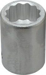 Proto - 1", 3/4" Drive, Standard Hand Socket - 12 Points, 2" OAL, Chrome Finish - Benchmark Tooling