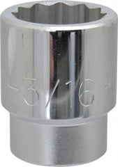 Proto - 1-3/16", 3/4" Drive, Standard Hand Socket - 12 Points, 2-7/32" OAL, Chrome Finish - Benchmark Tooling