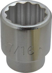 Proto - 1-7/16", 3/4" Drive, Standard Hand Socket - 12 Points, 2-13/32" OAL, Chrome Finish - Benchmark Tooling