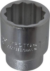 Proto - 1-9/16", 3/4" Drive, Standard Hand Socket - 12 Points, 2-5/8" OAL, Chrome Finish - Benchmark Tooling