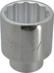 Proto - 1-13/16", 3/4" Drive, Standard Hand Socket - 12 Points, 2-29/32" OAL, Chrome Finish - Benchmark Tooling