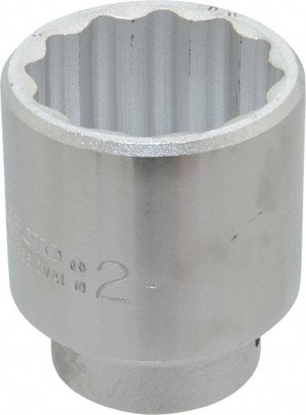 Proto - 2", 3/4" Drive, Standard Hand Socket - 12 Points, 3-7/64" OAL, Chrome Finish - Benchmark Tooling