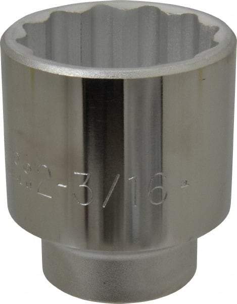 Proto - 2-3/16", 3/4" Drive, Standard Hand Socket - 12 Points, 3-9/32" OAL, Chrome Finish - Benchmark Tooling