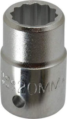 Proto - 3/4" Drive, Standard Hand Socket - 12 Points, 2" OAL, Chrome Finish - Benchmark Tooling