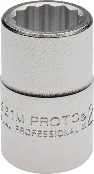 Proto - 3/4" Drive, Standard Hand Socket - 12 Points, 2" OAL, Chrome Finish - Benchmark Tooling