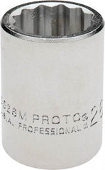 Proto - 3/4" Drive, Standard Hand Socket - 12 Points, 2" OAL, Chrome Finish - Benchmark Tooling