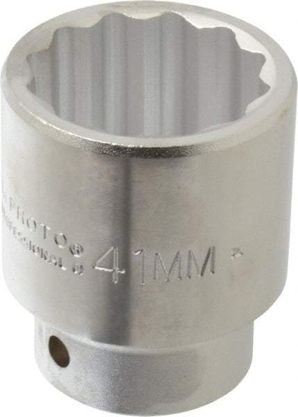 Proto - 3/4" Drive, Standard Hand Socket - 12 Points, 2-5/8" OAL, Chrome Finish - Benchmark Tooling
