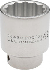 Proto - 3/4" Drive, Standard Hand Socket - 12 Points, 2-11/16" OAL, Chrome Finish - Benchmark Tooling