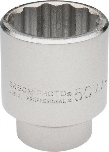 Proto - 3/4" Drive, Standard Hand Socket - 12 Points, 3-5/32" OAL, Chrome Finish - Benchmark Tooling