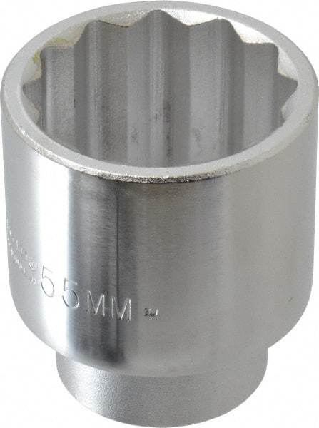 Proto - 2-1/16", 3/4" Drive, Standard Hand Socket - 12 Points, 3-5/32" OAL, Chrome Finish - Benchmark Tooling