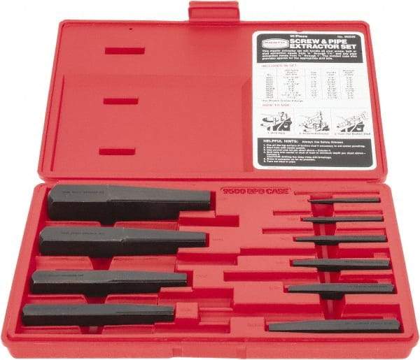 Proto - 10 Piece Screw Extractor Set - Screw Range 3/16 to 2" - Benchmark Tooling