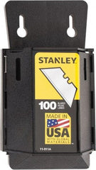 Stanley - 100 Piece Carbon Steel Utility Knife Blade - 2" OAL, 0.017" Blade Thickness - Benchmark Tooling