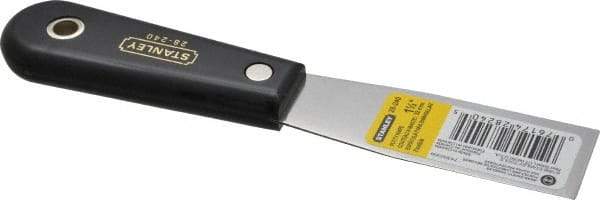 Stanley - 1-1/4" Wide Steel Putty Knife - Flexible, Nylon Handle, 7-1/2" OAL - Benchmark Tooling