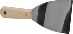 Stanley - Flexible Steel 1-Edge Scraper - 3" Blade Width x 3-5/8" Blade Length, 3-7/8" Long Hardwood Handle - Benchmark Tooling
