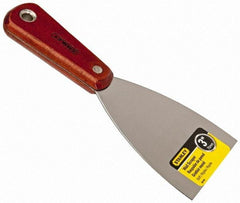 Stanley - Stiff Steel 1-Edge Scraper - 3" Blade Width x 3-5/8" Blade Length, 3-7/8" Long Hardwood Handle - Benchmark Tooling