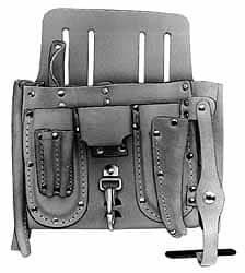 Proto - 6 Pocket Electrician's Holster - Leather, Natural, 10-1/2" Wide x 10" High - Benchmark Tooling