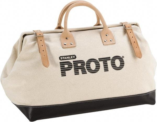 Proto - White Canvas/Vinyl Tool Bag - 20" Wide x 10-1/4" Deep x 2" High - Benchmark Tooling