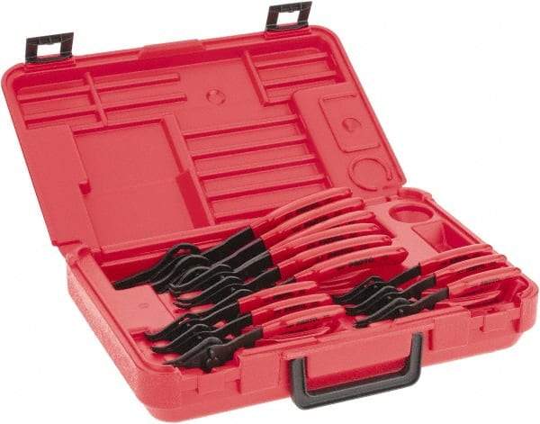 Proto - 12 Piece, Retaining Ring Pliers Set - 5-7/8, 5-3/4, 5-11/16, 5-7/8, 5-3/4, 5-11/16, 7-1/2, 7-3/8, 7-1/8, 9-1/4, 9 & 8-5/8" OAL - Benchmark Tooling