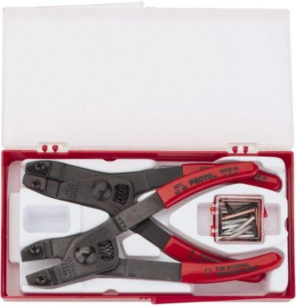 Proto - 2 Piece, Retaining Ring Pliers Set - 6-1/4" OAL - Benchmark Tooling