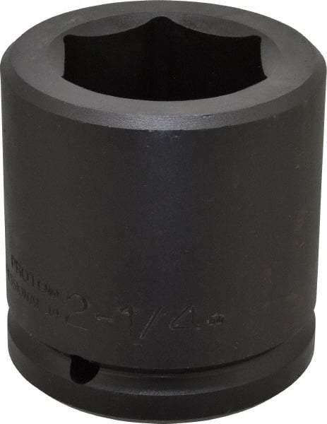 Proto - 1-1/2" Drive 2-1/4" Standard Impact Socket - 6 Points, 3-3/4" OAL - Benchmark Tooling