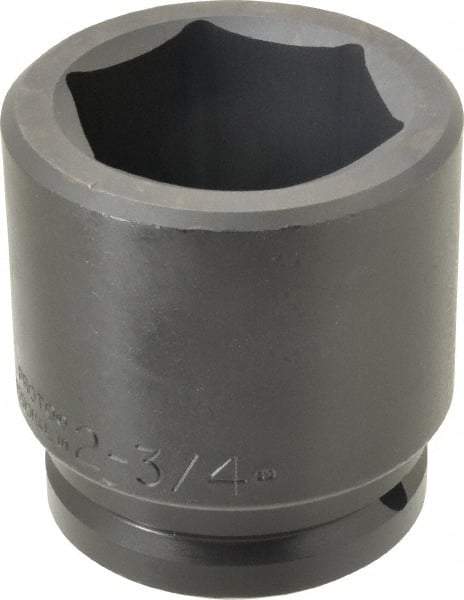 Proto - 1-1/2" Drive 2-3/4" Standard Impact Socket - 6 Points, 4-1/4" OAL - Benchmark Tooling