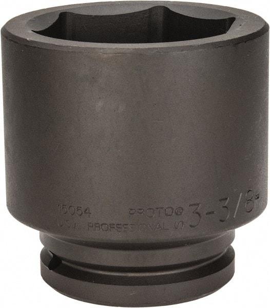 Proto - 1-1/2" Drive 3-3/8" Standard Impact Socket - 6 Points, 4-23/32" OAL - Benchmark Tooling