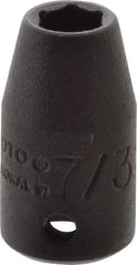 Proto - 1/4" Drive 7/32" Standard Impact Socket - 6 Points, 7/8" OAL - Benchmark Tooling